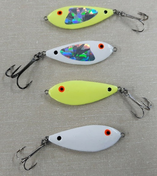 3 - 3/4 oz SHAD Fishing Casting Jigging Slab Lead Spoons Lure Red KOKANEE  SALMON - Catania Gomme S.r.l.