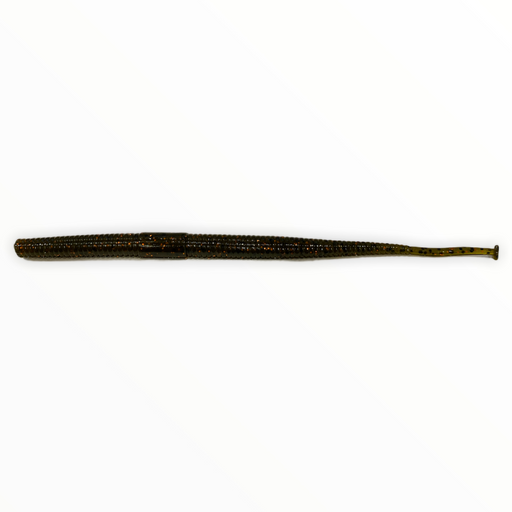 7.5” Green Pumpkin ribbon tail worm, soft plastic bait