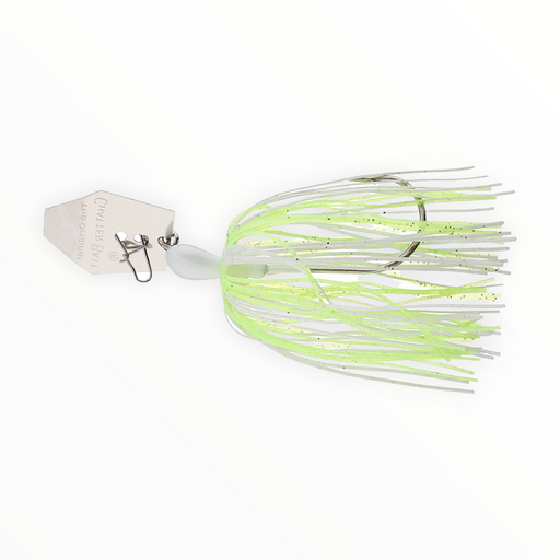 Booyah Glow Blade Spinner-Bait Bass Fishing Lure Chartreuse Pearl  White/Chartreuse White Double Willow (3/8 Oz)