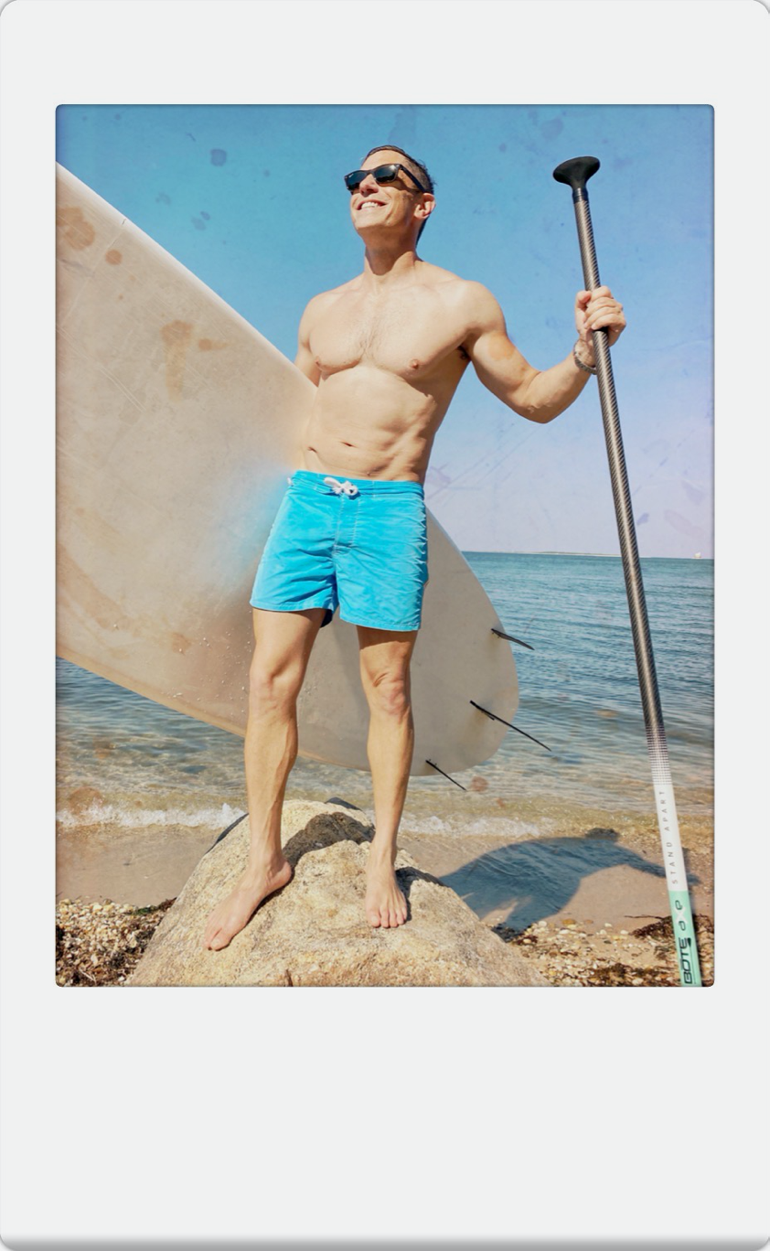 Jonathan Adler with his paddleboard