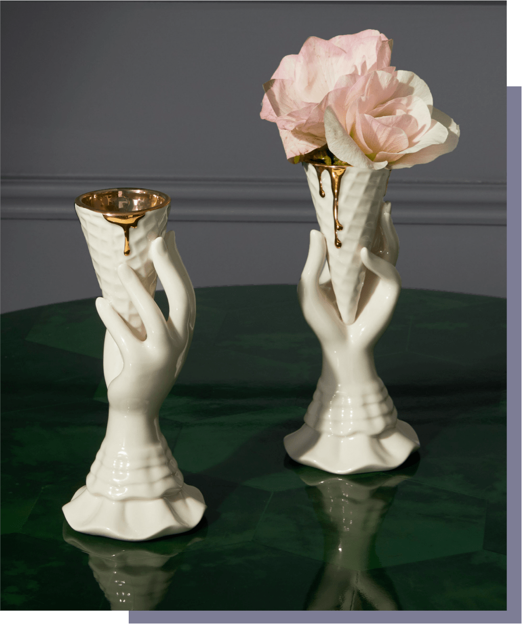 Gilded I-Scream Vase, Jonathan Adler