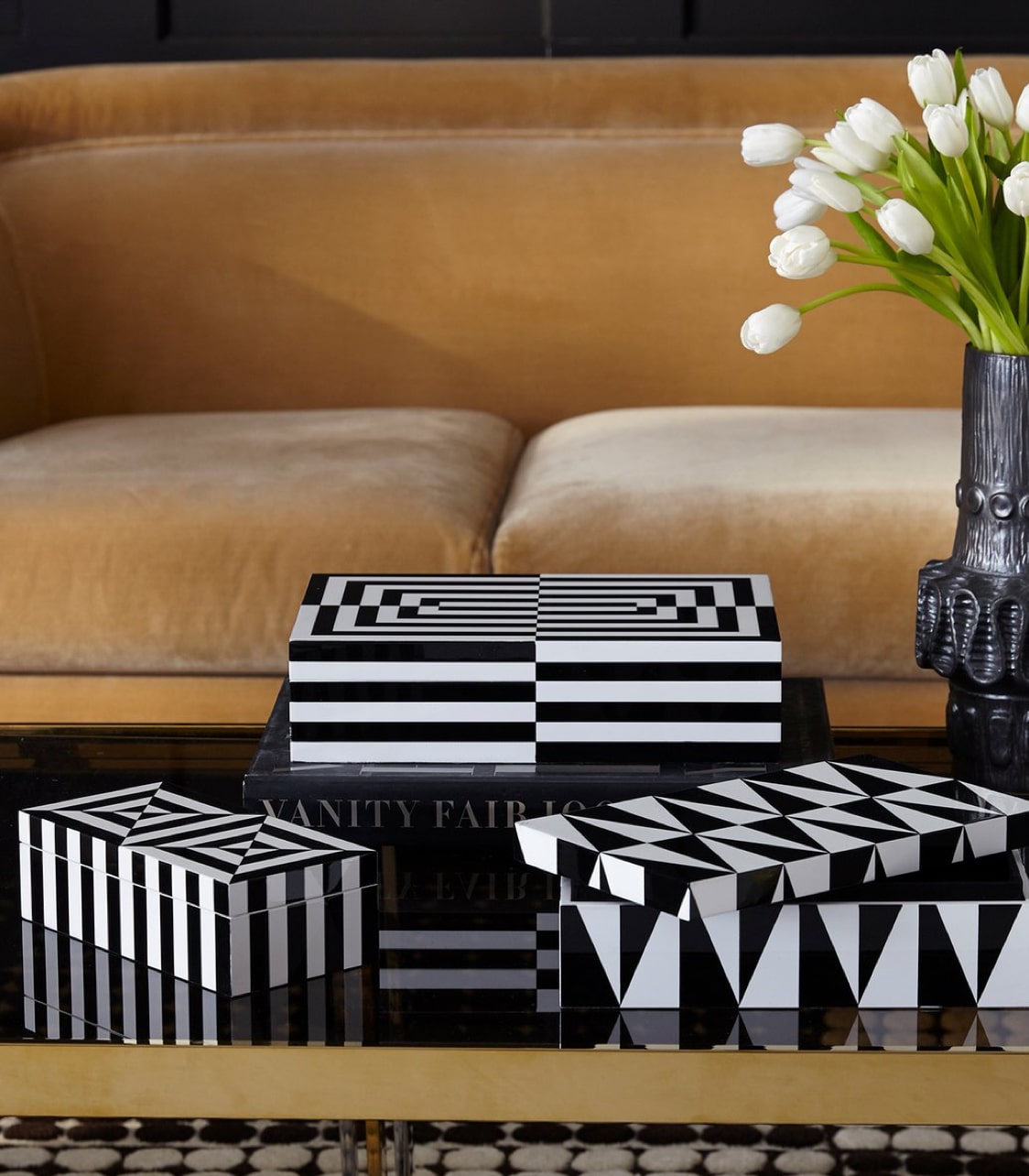 Jonathan Adler Op Art stacking boxes