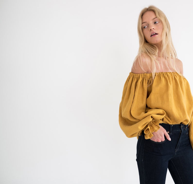 Alice Off The Shoulder Linen Top