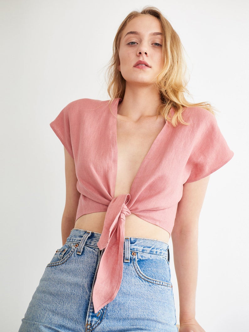 Camila Tie Front Crop Top