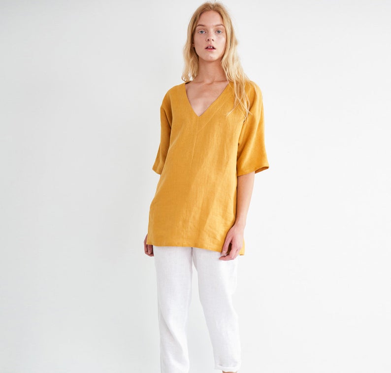 Florence Linen Tunic Top
