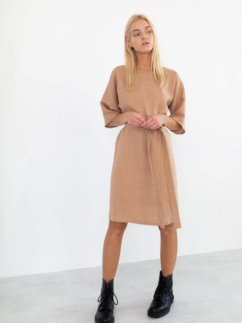 Isabel Linen Kimono Dress