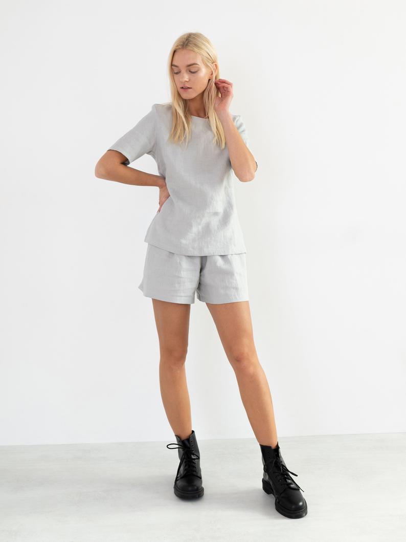 Isla High Waisted Linen Shorts