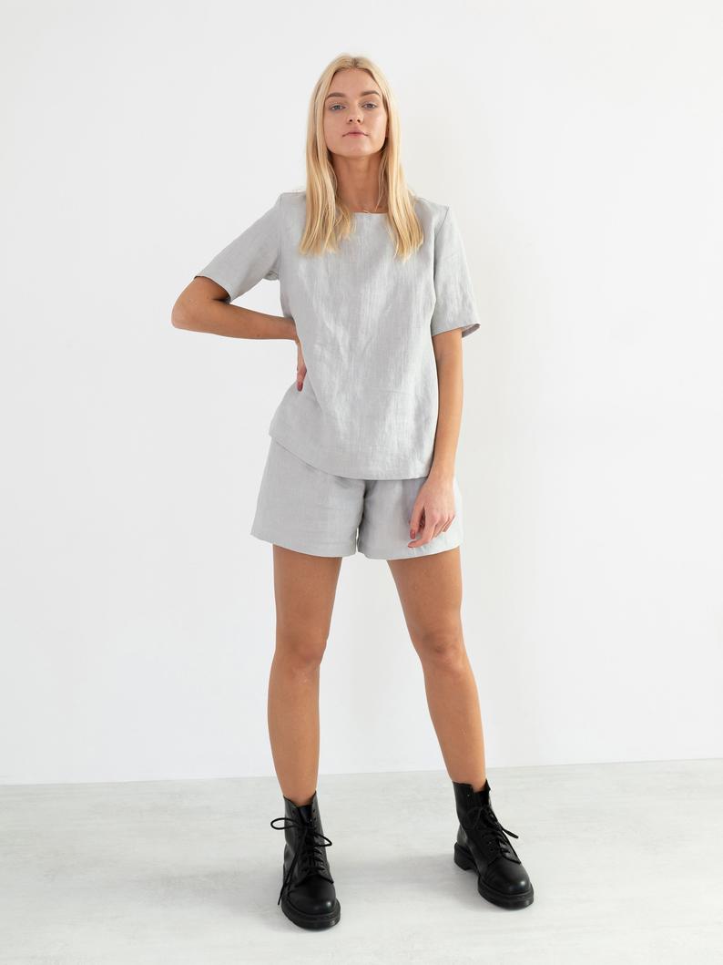 Isla High Waisted Linen Shorts