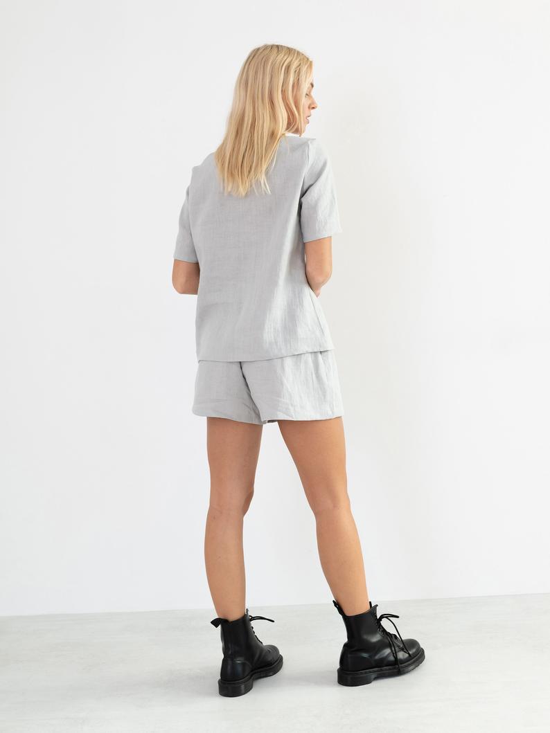 Isla High Waisted Linen Shorts