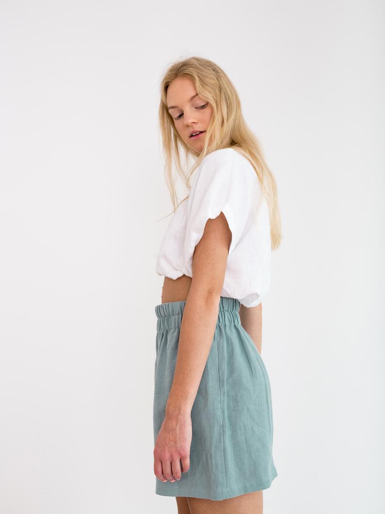 Isla High Waisted Linen Shorts