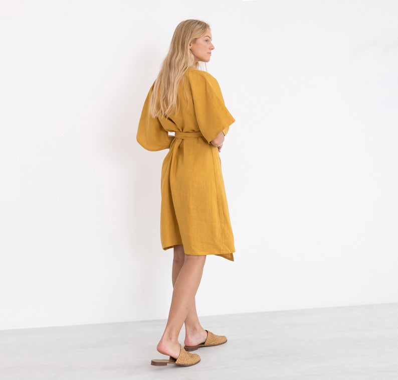 Mary Linen Wrap Dress