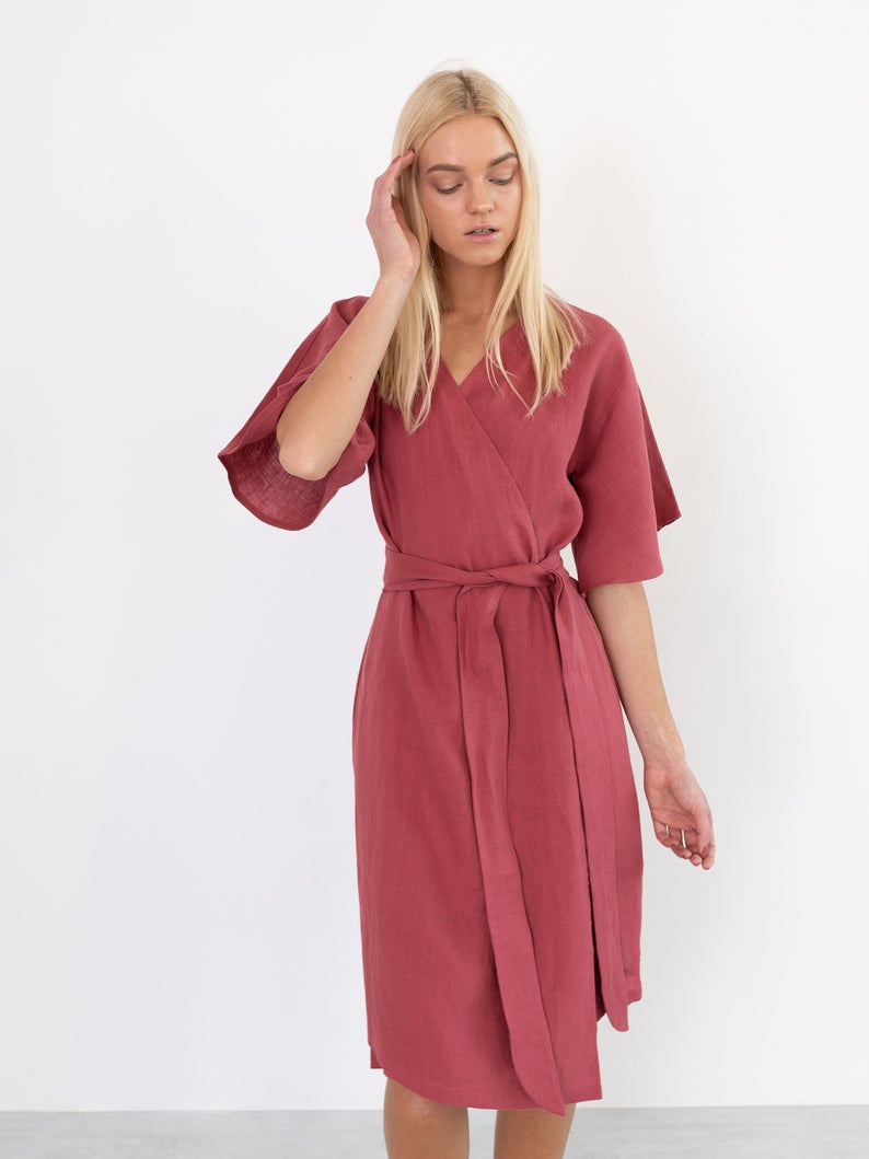 Mary Linen Wrap Dress