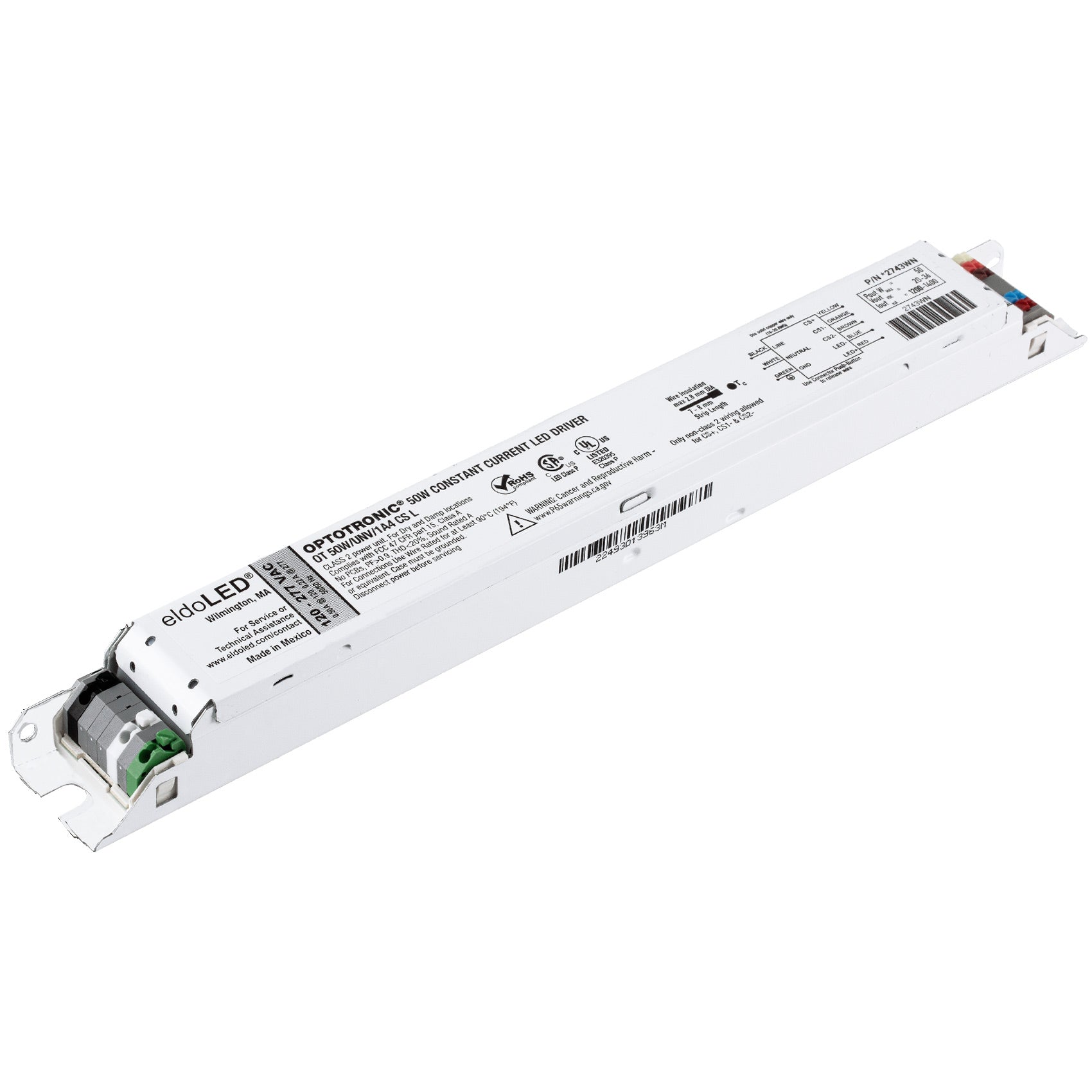 geluid beloning spontaan eldoLED *2743WN OPTOTRONIC 50W Constant Current Non-Dimmable LED Drive –  sirs-e.us
