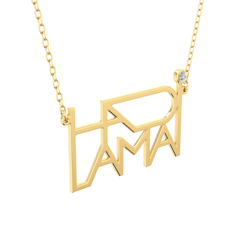 artline duo names necklace - yellow gold 18K