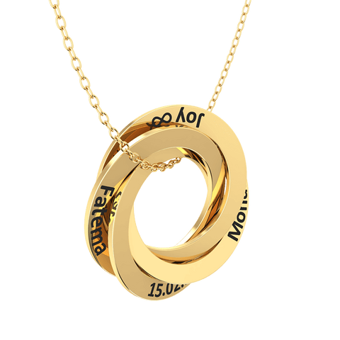 round hoops gold 18k necklace with custom text