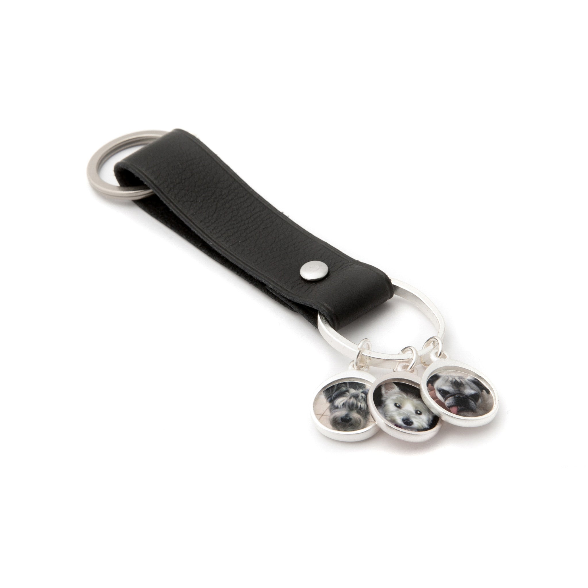 Multi Pet Charm Keyring on Leather Strap