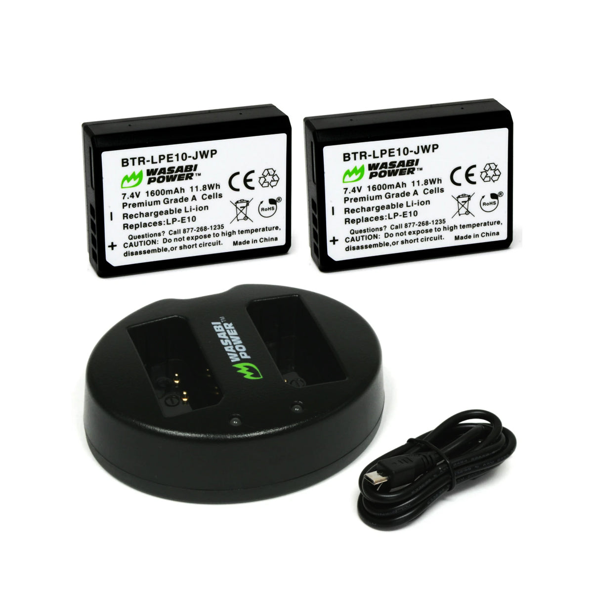 Wasabi Power Battery for Canon LP-E10 (2-Pack) and Dual Charger and fo –  Camera Commons