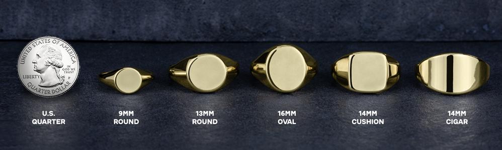 Yellow Gold Signet Face Size Education