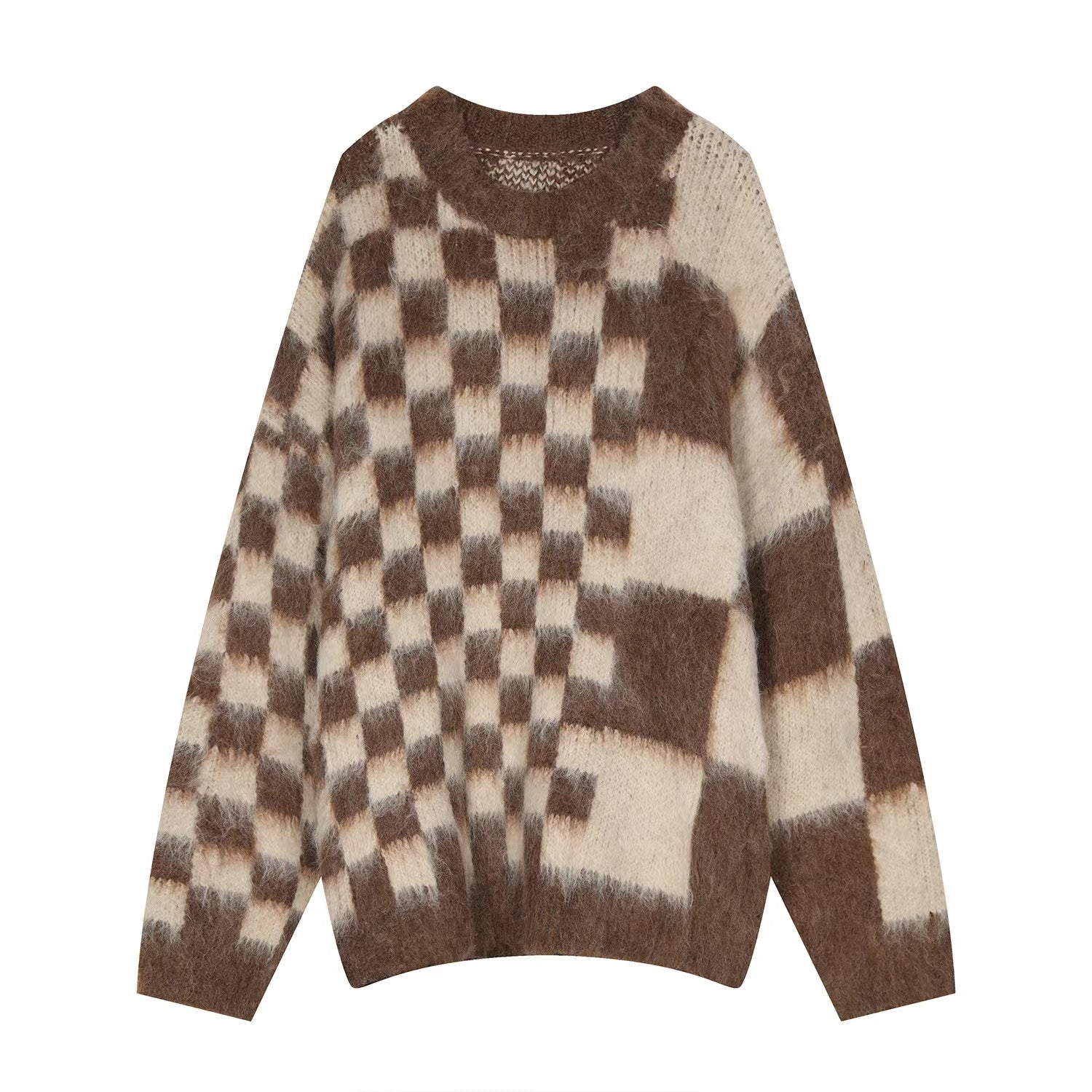 タイムセール！】 LEOPARD MOHAIR CREW NECK SWEATER L BEIGE unki.fi