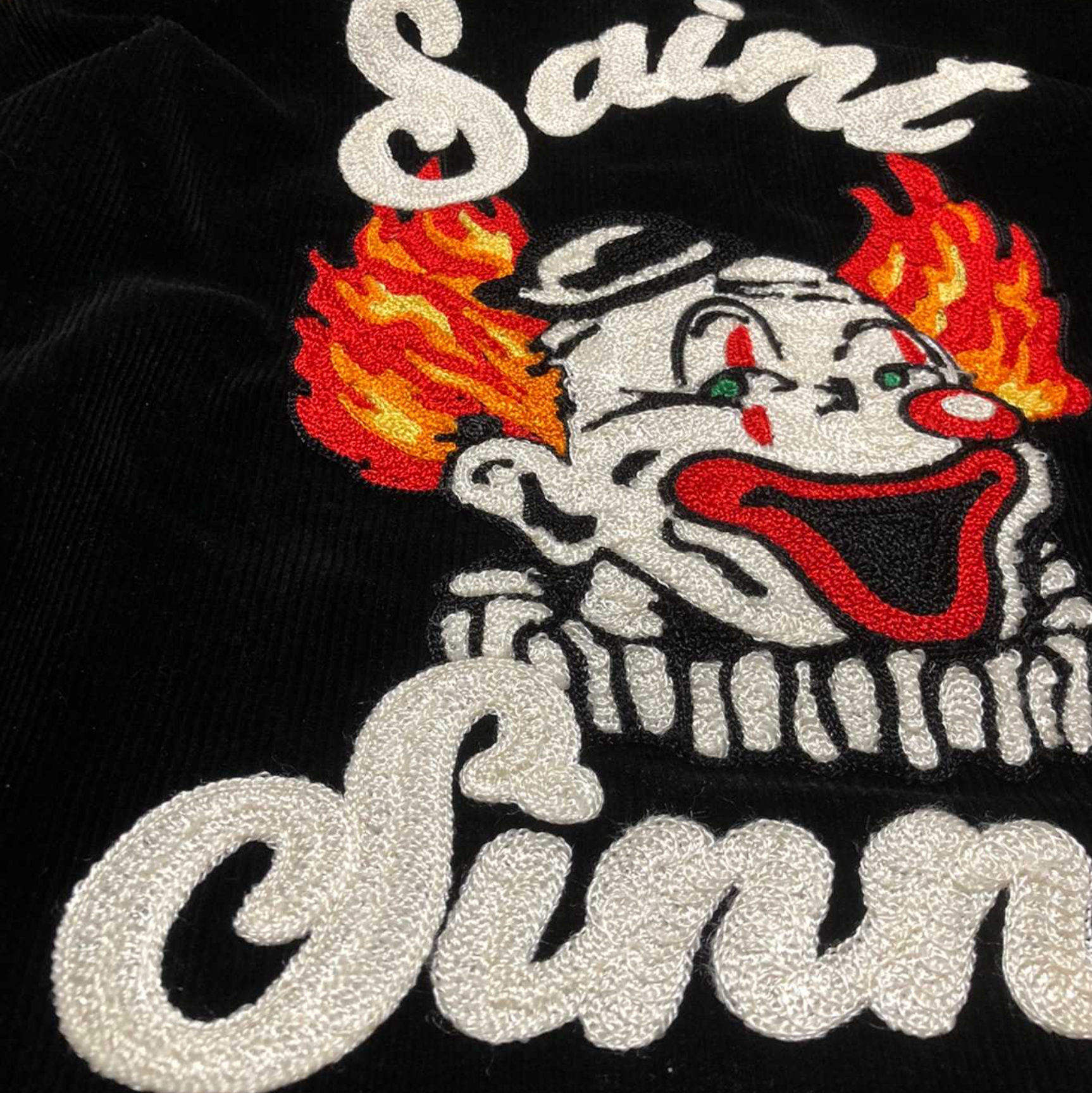 SINNER'S CIRCUS CORDUROY EMBROIDERY JACKET - BLACK