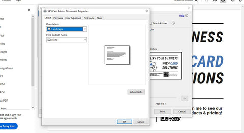 Printer document settings