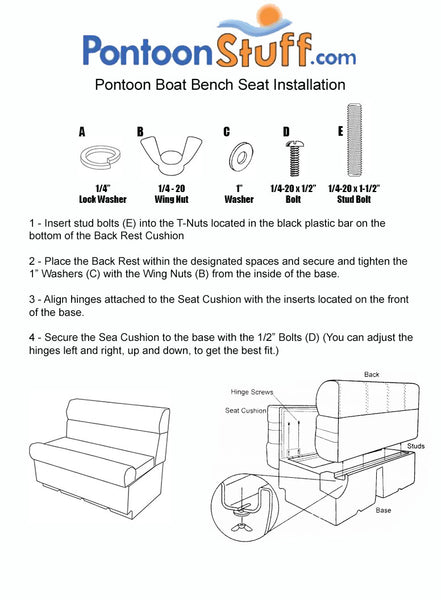 Heavy Duty Pontoon Boat Tops (8'W x 8' L Pontoon Bimini with Boot)