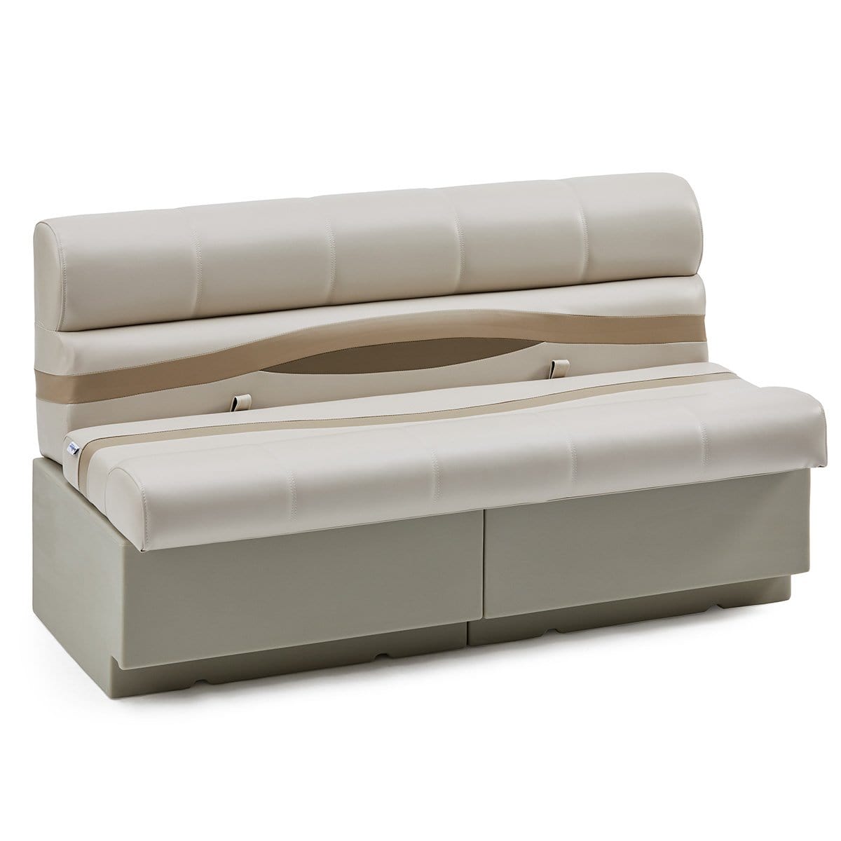 55 Premium Pontoon Boat Seats   DeckMate KP55 304 Ivory Tan Pontoon Seating Bench Seat 1600x 