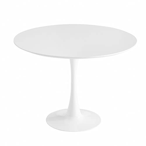 Ventemeublesonline Table Ronde Ibiza White Ø120 CM