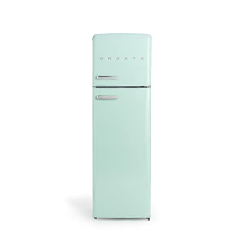 CREATE / FRIDGE STYLANCE TOP/Réfrigérateur Combi Aquamarine/Design et style rétro Vintage,245L,Congélateur,3 étagères