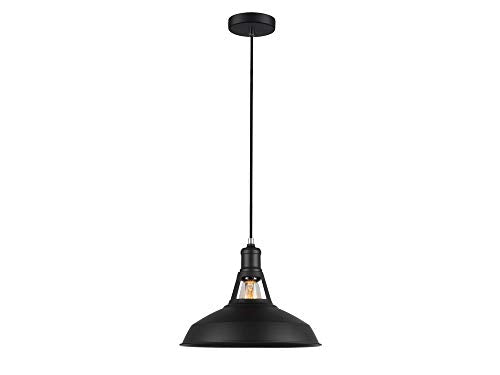 Luminaire Détroit gm, suspension métal, 40 W, noir, ø 31 x H 24 cm