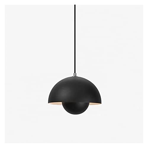 ZIS Pendentif Moderne lumières Nordiques Flowerpot LED Suspendu Lampe Salon Salle à Manger décor Pendentif Lampe d'éclairage de LED intérieure (Body Color : Black, Size : D23xH16cm)