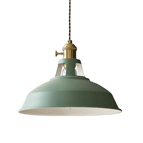 Moderne Metal Suspensions luminaires Abat-Jour, Industrielle Suspensions Eclairage Pendentif Lumiere E27 Eclairage de Plafond Luminaires Intérieur pour Cuisine Salle à Manger Chambre Vert