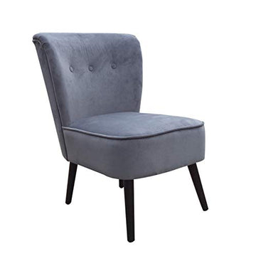 Intérieur Discount Fauteuil Crapaud Design en Velours Gris Ekiz