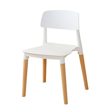 interougehome Lot de 2 chaises scandinaves Modernes avec Pieds en Bois - Blanc, Lot de 2 chaises scandinaves Design Retro