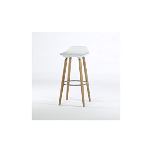 Tabouret de Bar Fixe Design, Blanc, 51cm x 51cm x 80cm