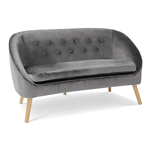 IDMarket - Canapé Banquette en Velours Sonia Gris