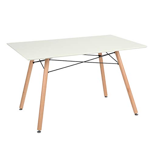 Furniture-R France Maddie Table à manger rectangulaire, pour 2 à 4 personnes, design scandinave, pieds en bois de hêtre massif laqué, , 110 x 70 x 74 cm