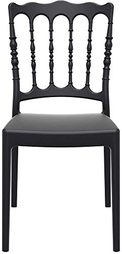 Lot de 4 chaises empilables Napoleon en Polypropylene NOIR