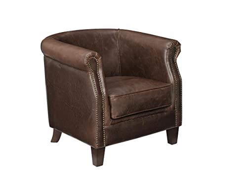 Fauteuil Club 100% Cuir Vieilli ENGUERRAND