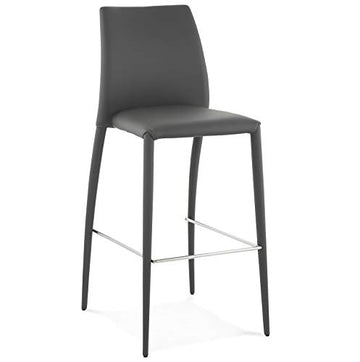 PEGANE Tabouret de Bar en Similicuir Gris - 49 x 53 x 115 cm - Usage Professionnel