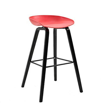 LLYU Tabouret de bar créatif moderne minimaliste haute tabourets de mode chaise de bar nordique maison solide bois haut tabouret (Color : Red)