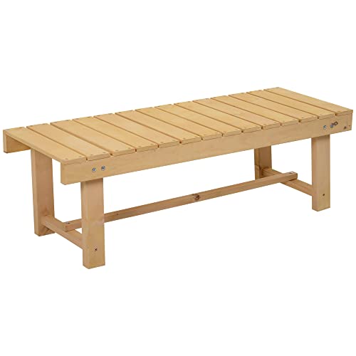 Outsunny Banc de Jardin 2 Places Style Rural Chic Assise à Lattes dim. 110L x 38l x 35H cm Bois de Sapin pré-huilé