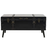 Table basse de coffre de voyage, table basse rectangulaire en bois noir assemblage facile pour placer des objets décoratifs pour la maison