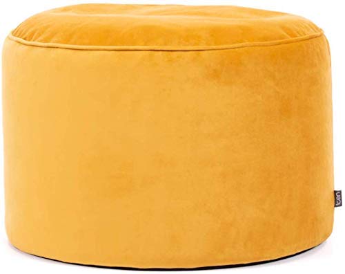 Icon Pouf Milano, 55cm x 35cm, Tabouret, Grand, Velours, Poufs de Salon (Jaune Ocre)