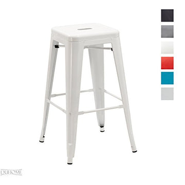 Duhome Tabouret de Bar en métal/Fer Blanc empilable Design Industriel sélection de Couleur 665D