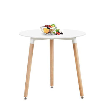 H.J WeDoo Ronde Table de Salle à Manger scandinave Moderne Style rétro Blanche