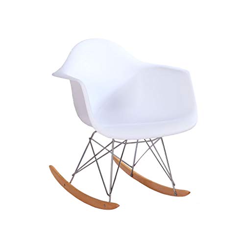 Ping Bu Qing Yun Fauteuil de négociation réception Minimaliste Moderne créatif en Bois Massif Fauteuil à Bascule - Multicolore en Option (Taille: 65X69X69.5cm) @ (Color : White)