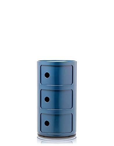 Kartell Componibili, Conteneur 3 éléments, Bleu, Base ronde