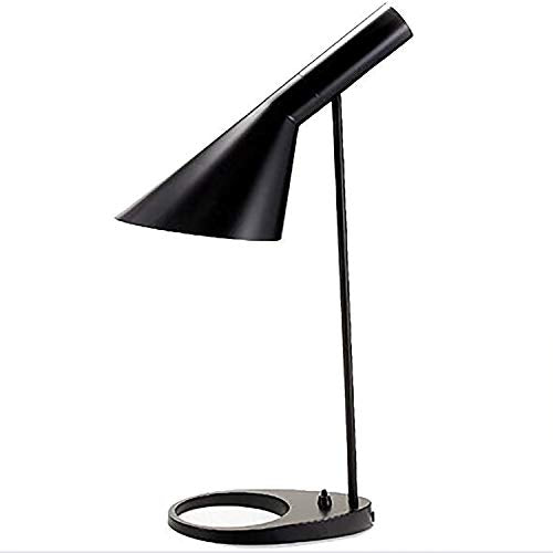 Lampe de Table à LED de Style créatrice Nordique Minimaliste lisant - Matériel en Alliage, Lampe de Salon/Bureau/Chambre à Coucher/Lampe de Chevet (Blanche/Noire),Black