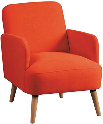 Destock Meubles Fauteuil scandinave Tissu Polyester Orange et manguier